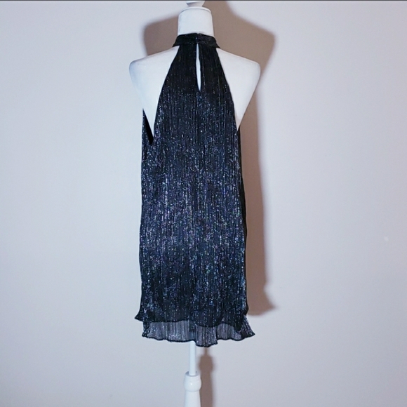 NWOT Zara Halter Keyhole Metalized Dress Size L. - Picture 3 of 5
